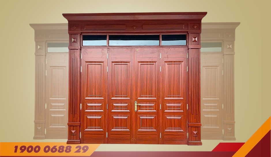 CỬA 4 CÁNH PHÀO BIỆT THỰ – MÃ: D4-H4-3K-BT1