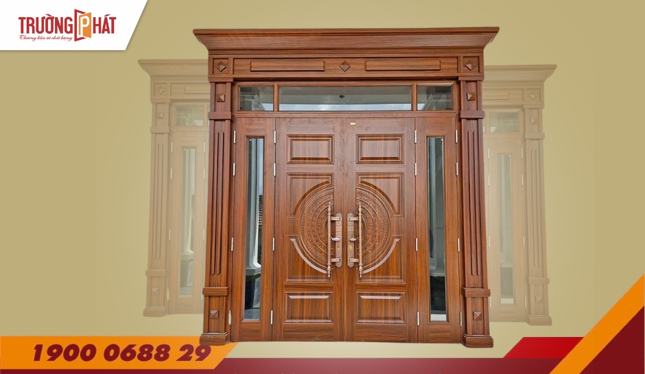 CỬA 4 CÁNH PHÀO BIỆT THỰ – MÃ: D4-H7PK-3K-BT2