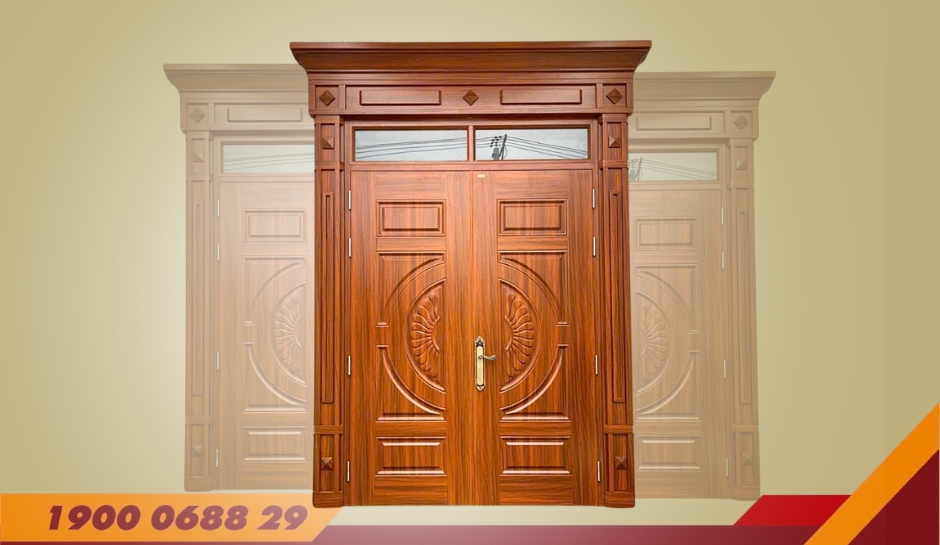 CỬA 2 CÁNH PHÀO BIỆT THỰ – MÃ: D2-H8-2K-BT4