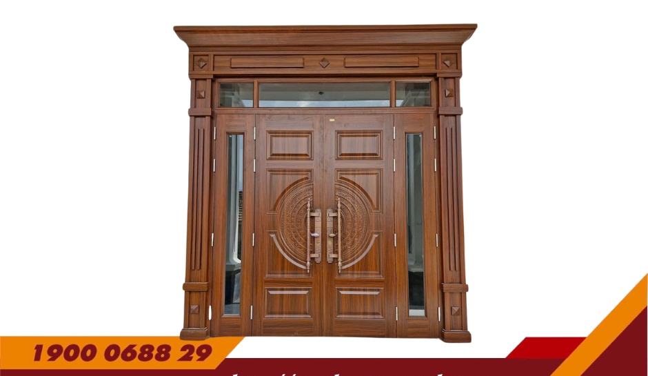 CỬA 4 CÁNH PHÀO BIỆT THỰ – MÃ: D4-H7PK-3K-BT2