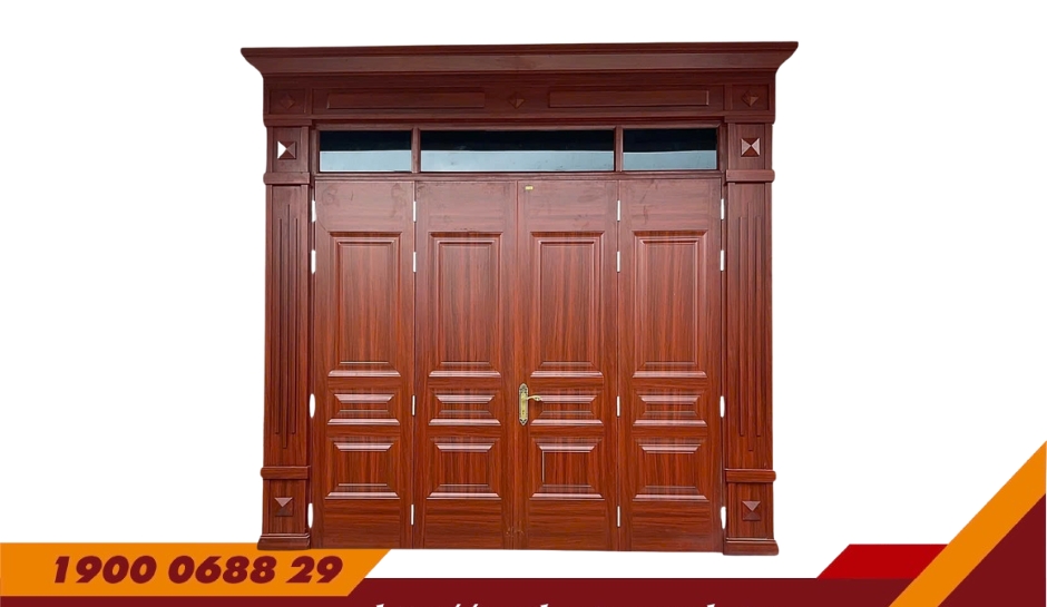 CỬA 4 CÁNH PHÀO BIỆT THỰ – MÃ: D4-H4-3K-BT1