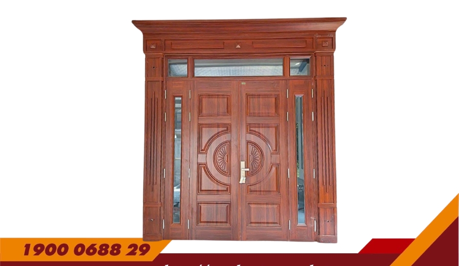 CỬA 4 CÁNH PHÀO BIỆT THỰ – MÃ: D4-H8PK-3K-BT1