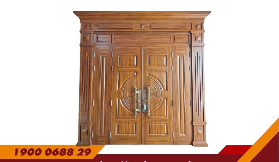 CỬA 4 CÁNH PHÀO BIỆT THỰ – MÃ: D4-H7P6-3D-BT1