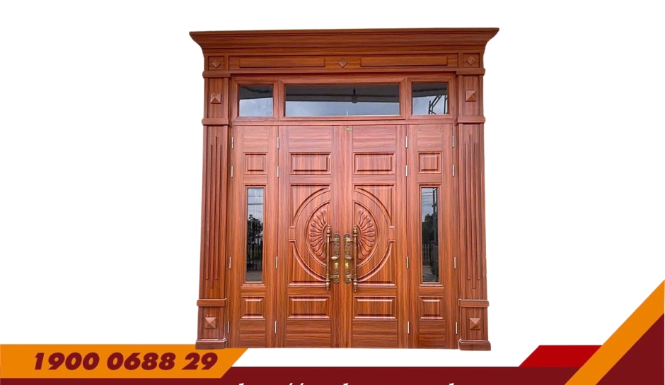 CỬA 4 CÁNH PHÀO BIỆT THỰ – MÃ: D4-H8P8K-3K-BT1