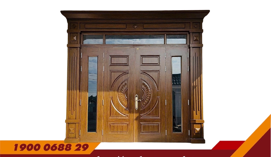 CỬA 4 CÁNH PHÀO BIỆT THỰ – MÃ: D4-H8PK-3K-BT1