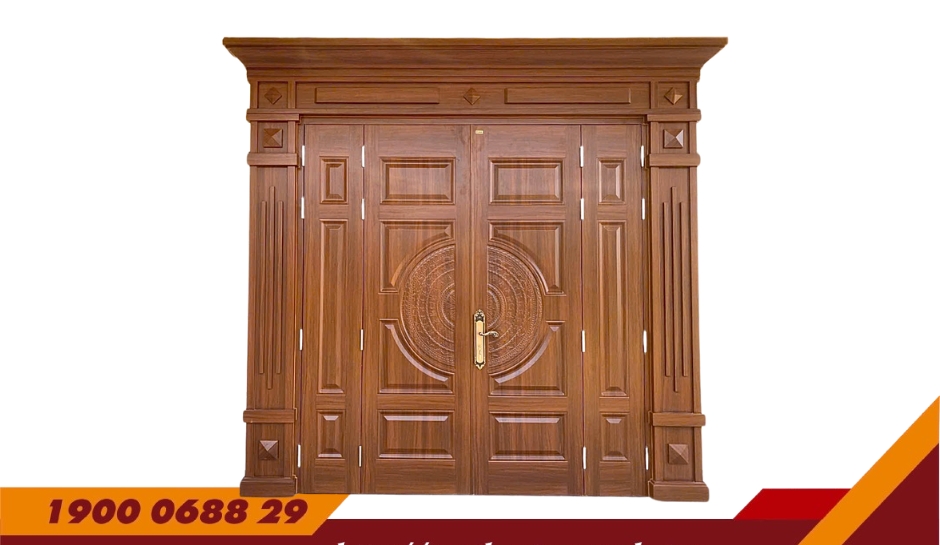 CỬA 4 CÁNH PHÀO BIỆT THỰ – MÃ: D4-H7P6-2D-BT1