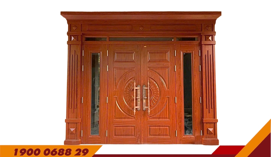 CỬA 4 CÁNH PHÀO BIỆT THỰ – MÃ: D4-H8PK-3K-BT1