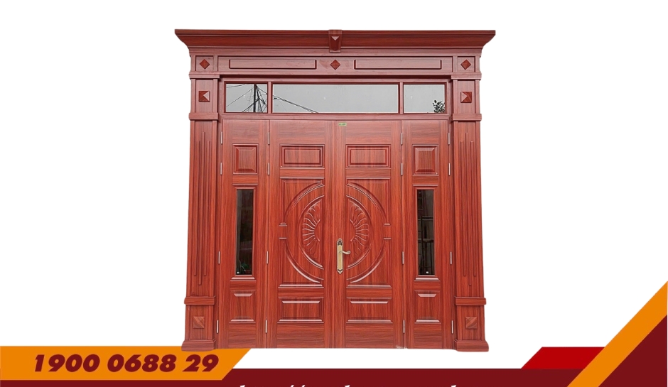 CỬA 4 CÁNH PHÀO BIỆT THỰ – MÃ: D4-H8P8K-3K-BT1