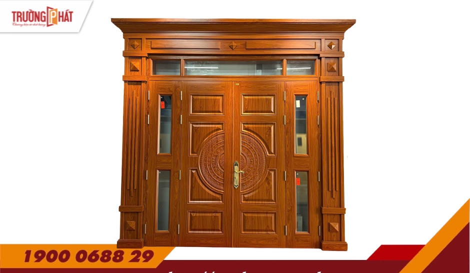 CỬA 4 CÁNH PHÀO BIỆT THỰ – MÃ: D4-H7PK-3K-BT1