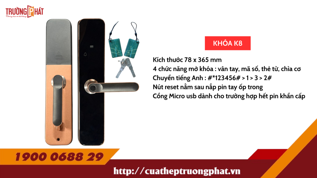 KHOÁ ĐIỆN TỬ – MÃ: K8
